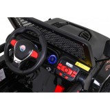 JOKO Elektrické autičko Jeep Raptor 4x4, penové kolesá, USB, FM rádio, kožené sedadlo, čierne s červenými kolesami
