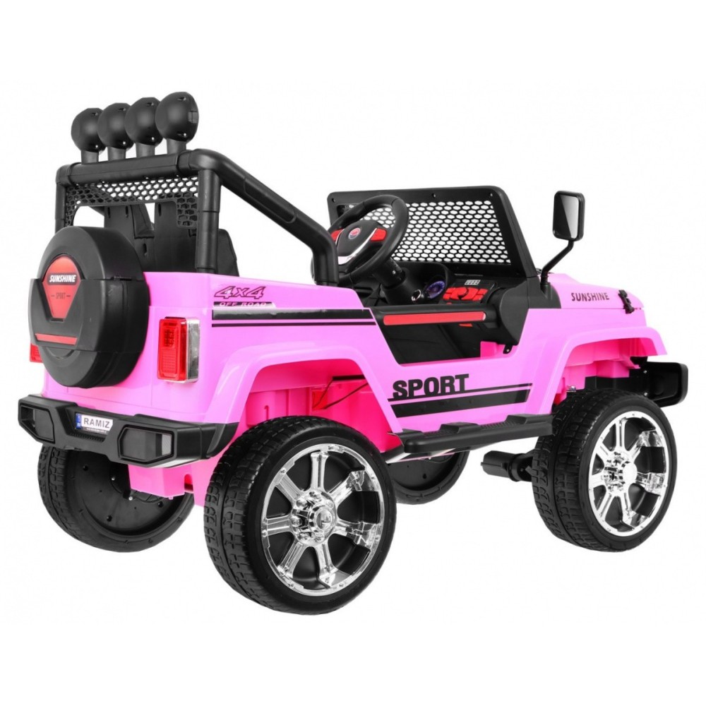 JOKO Elektrické Autičko Jeep Raptor 4x4, penové kolesá, USB, kožené sedadlo, ružové