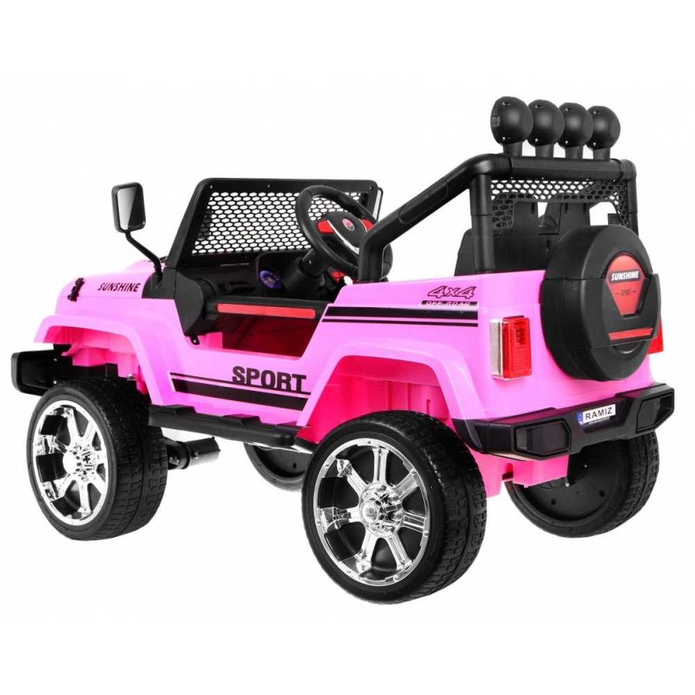 JOKO Elektrické Autičko Jeep Raptor 4x4, penové kolesá, USB, kožené sedadlo, ružové