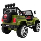 JOKO Elektrické autičko Jeep Raptor 4x4, penové kolesá, USB, FM rádio, kožené sedadlo, zelené