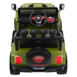 JOKO Elektrické autičko Jeep Raptor 4x4, penové kolesá, USB, FM rádio, kožené sedadlo, zelené