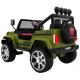 JOKO Elektrické autičko Jeep Raptor 4x4, penové kolesá, USB, FM rádio, kožené sedadlo, zelené