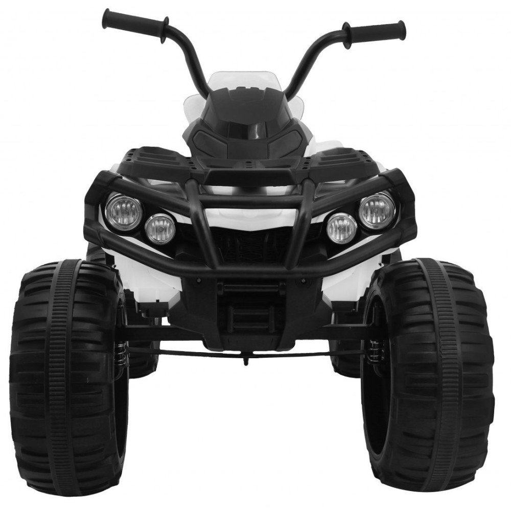 JOKO Elektrická štvorkolka ATV s diaľkovým ovládaním, penové kolesá, kožené sedadlo, biela