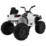JOKO Elektrická štvorkolka ATV s diaľkovým ovládaním, penové kolesá, kožené sedadlo, biela
