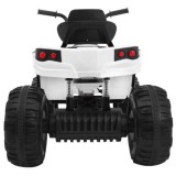 JOKO Elektrická štvorkolka ATV s diaľkovým ovládaním, penové kolesá, kožené sedadlo, biela