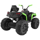 JOKO Elektrická štvorkolka ATV s diaľkovým ovládaním, penové kolesá, kožené sedadlo, čierno-zelená