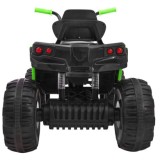 JOKO Elektrická štvorkolka ATV s diaľkovým ovládaním, penové kolesá, kožené sedadlo, čierno-zelená