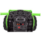 JOKO Elektrická štvorkolka ATV s diaľkovým ovládaním, penové kolesá, kožené sedadlo, čierno-zelená