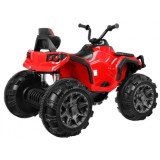 JOKO Elektrická štvorkolka ATV s diaľkovým ovládaním, penové kolesá, kožené sedadlo, červená