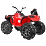 JOKO Elektrická štvorkolka ATV s diaľkovým ovládaním, penové kolesá, kožené sedadlo, červená