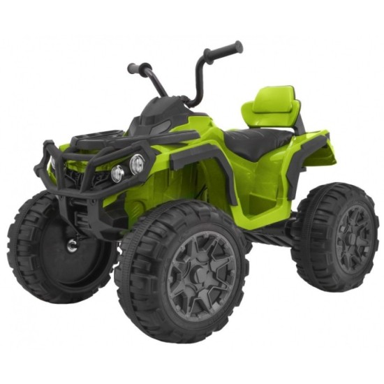 JOKO Elektrická štvorkolka ATV s diaľkovým ovládaním, penové kolesá, kožené sedadlo, zelená