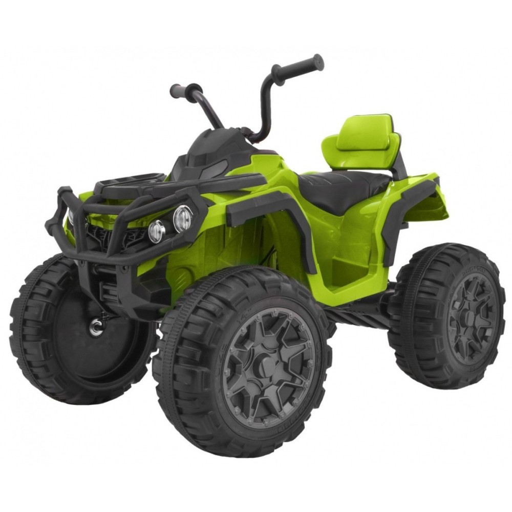 JOKO Elektrická štvorkolka ATV s diaľkovým ovládaním, penové kolesá, kožené sedadlo, zelená
