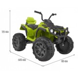 JOKO Elektrická štvorkolka ATV s diaľkovým ovládaním, penové kolesá, kožené sedadlo, zelená