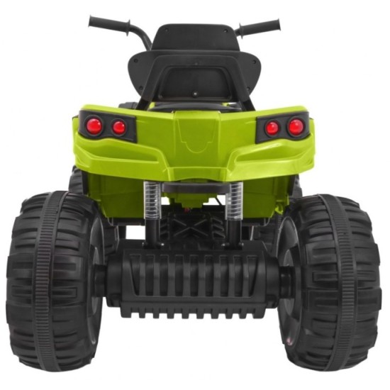 JOKO Elektrická štvorkolka ATV s diaľkovým ovládaním, penové kolesá, kožené sedadlo, zelená