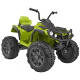 JOKO Elektrická štvorkolka ATV s diaľkovým ovládaním, penové kolesá, kožené sedadlo, zelená