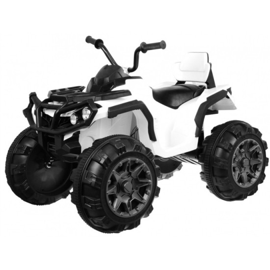 Joko Elektrická štvorkolka ATV 2x45W, Kožené sedadlo, Penové Odpružené kolesá, rádio, USB, biela