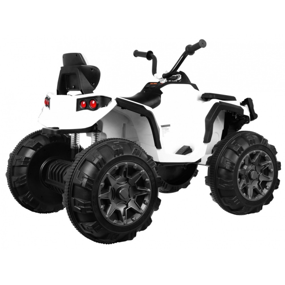 Joko Elektrická štvorkolka ATV 2x45W, Kožené sedadlo, Penové Odpružené kolesá, rádio, USB, biela