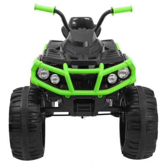 Joko Elektrická štvorkolka ATV 2x45W, Kožené sedadlo, Penové Odpružené kolesá, Rádio, USB, čierno-zelená