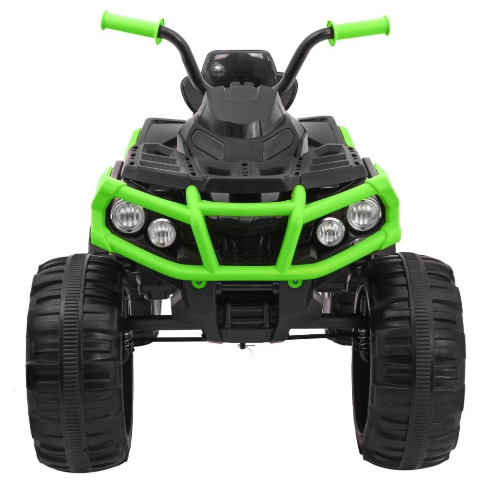 Joko Elektrická štvorkolka ATV 2x45W, Kožené sedadlo, Penové Odpružené kolesá, Rádio, USB, čierno-zelená