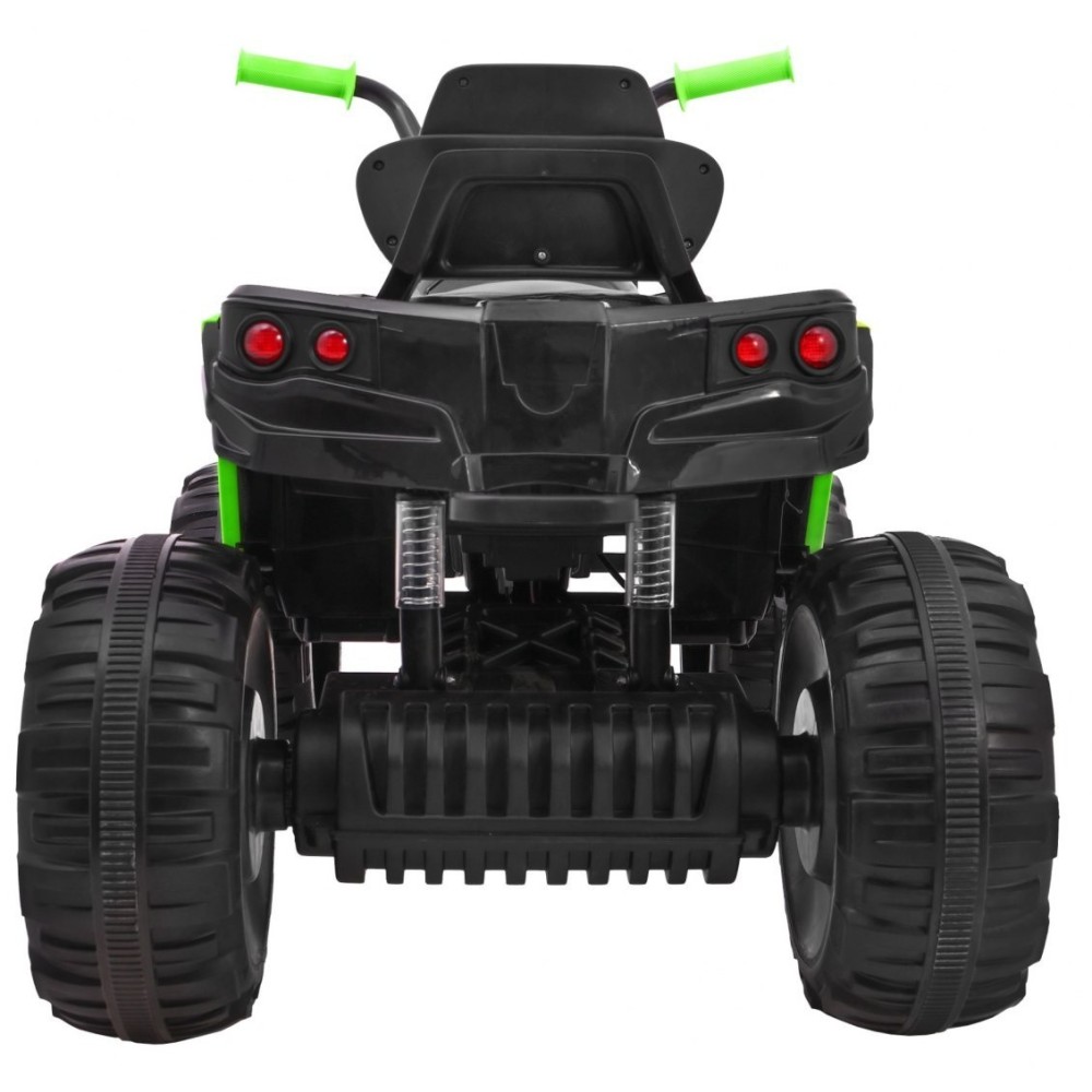Joko Elektrická štvorkolka ATV 2x45W, Kožené sedadlo, Penové Odpružené kolesá, Rádio, USB, čierno-zelená