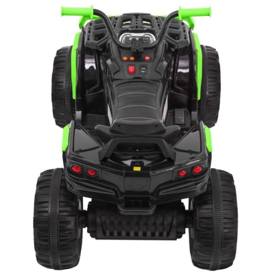 Joko Elektrická štvorkolka ATV 2x45W, Kožené sedadlo, Penové Odpružené kolesá, Rádio, USB, čierno-zelená