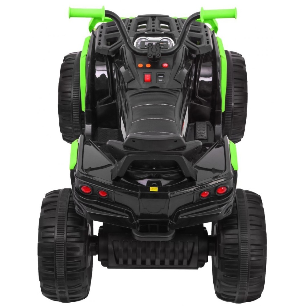 Joko Elektrická štvorkolka ATV 2x45W, Kožené sedadlo, Penové Odpružené kolesá, Rádio, USB, čierno-zelená