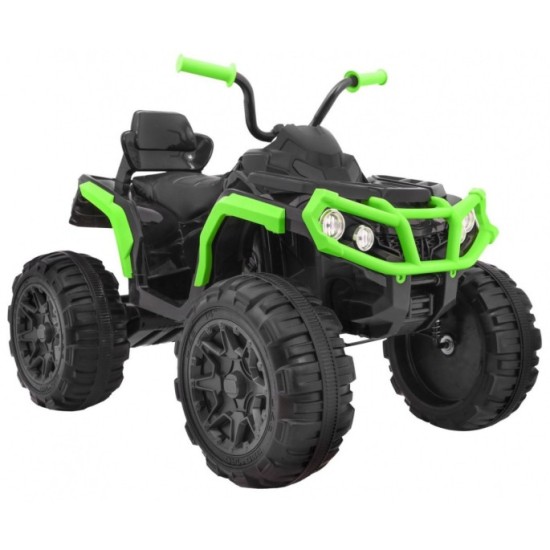 Joko Elektrická štvorkolka ATV 2x45W, Kožené sedadlo, Penové Odpružené kolesá, Rádio, USB, čierno-zelená
