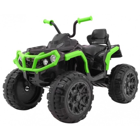 Joko Elektrická štvorkolka ATV 2x45W, Kožené sedadlo, Penové Odpružené kolesá, Rádio, USB, čierno-zelená