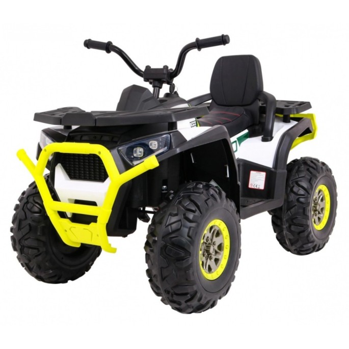 JOKO Elektrická štvorkolka 4x4 ATV Desert, penové kolesá, kožené sedadlo, biela