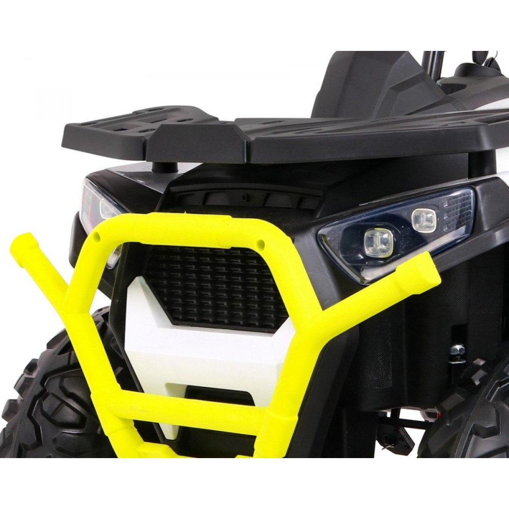 JOKO Elektrická štvorkolka 4x4 ATV Desert, penové kolesá, kožené sedadlo, biela