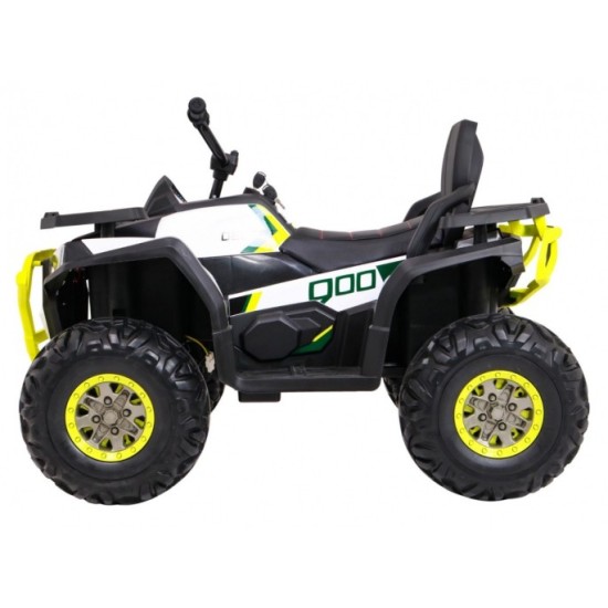 JOKO Elektrická štvorkolka 4x4 ATV Desert, penové kolesá, kožené sedadlo, biela