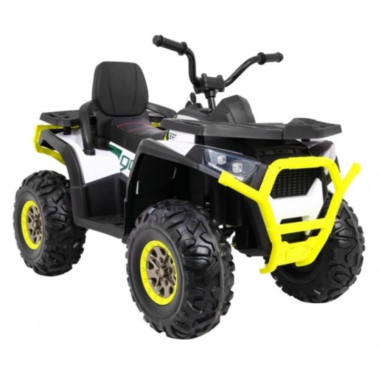 JOKO Elektrická štvorkolka 4x4 ATV Desert, penové kolesá, kožené sedadlo, biela