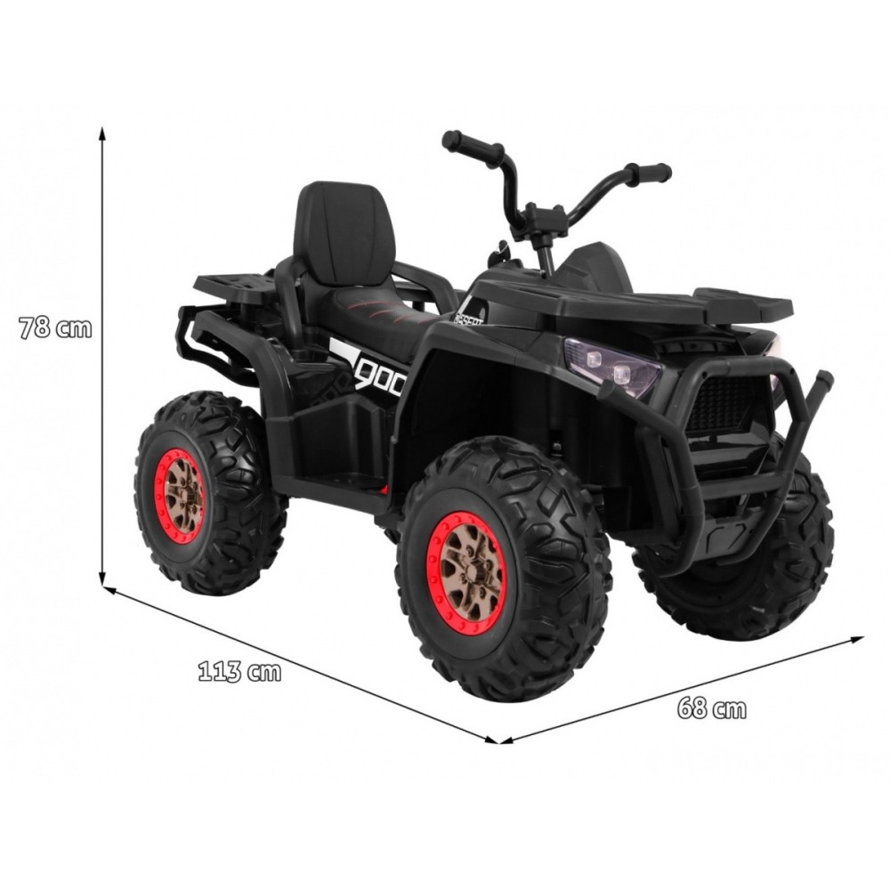JOKO Elektrická štvorkolka 4x4 ATV Desert, penové kolesá, kožené sedadlo, čierna