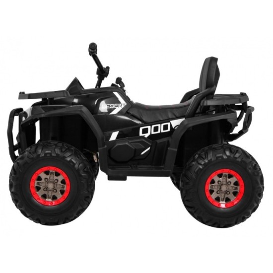 JOKO Elektrická štvorkolka 4x4 ATV Desert, penové kolesá, kožené sedadlo, čierna