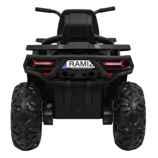 JOKO Elektrická štvorkolka 4x4 ATV Desert, penové kolesá, kožené sedadlo, čierna