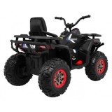 JOKO Elektrická štvorkolka 4x4 ATV Desert, penové kolesá, kožené sedadlo, čierna