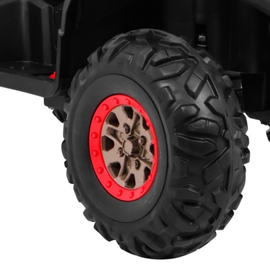 JOKO Elektrická štvorkolka 4x4 ATV Desert, penové kolesá, kožené sedadlo, čierna