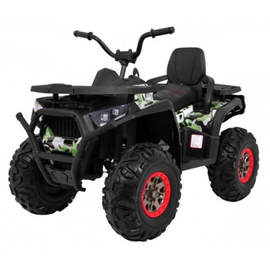 JOKO Elektrická štvorkolka 4x4 ATV Desert, penové kolesá, kožené sedadlo, maskáčová