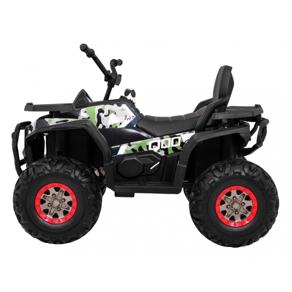 JOKO Elektrická štvorkolka 4x4 ATV Desert, penové kolesá, kožené sedadlo, maskáčová