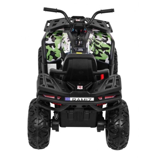 JOKO Elektrická štvorkolka 4x4 ATV Desert, penové kolesá, kožené sedadlo, maskáčová