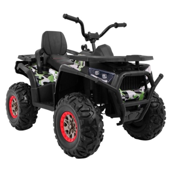 JOKO Elektrická štvorkolka 4x4 ATV Desert, penové kolesá, kožené sedadlo, maskáčová