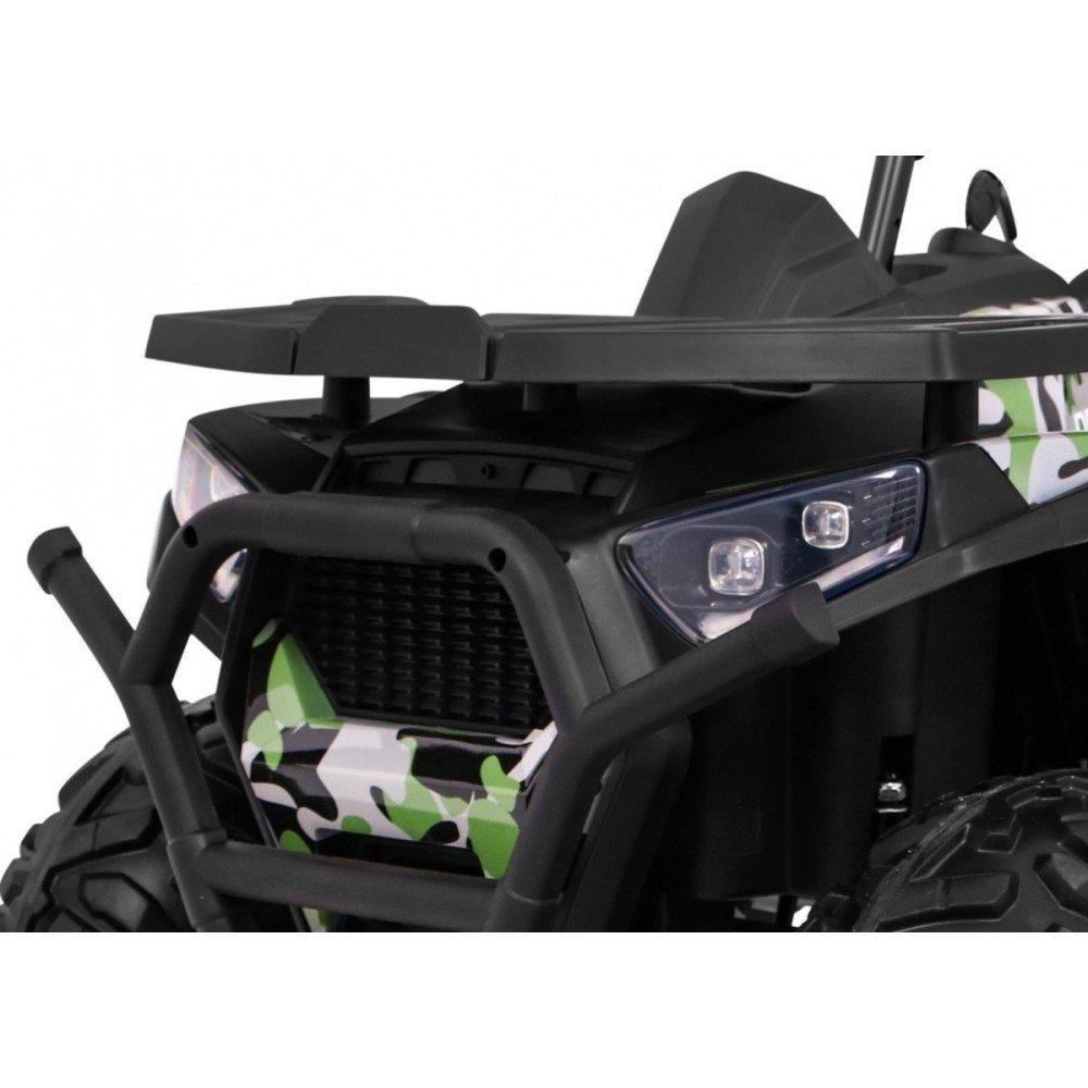 JOKO Elektrická štvorkolka 4x4 ATV Desert, penové kolesá, kožené sedadlo, maskáčová