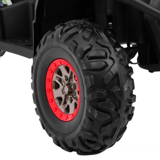 JOKO Elektrická štvorkolka 4x4 ATV Desert, penové kolesá, kožené sedadlo, maskáčová