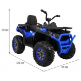 JOKO Elektrická štvorkolka 4x4 ATV Desert, penové kolesá, kožené sedadlo, modrá