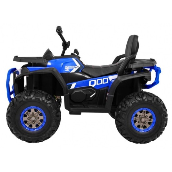 JOKO Elektrická štvorkolka 4x4 ATV Desert, penové kolesá, kožené sedadlo, modrá