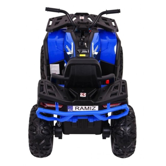 JOKO Elektrická štvorkolka 4x4 ATV Desert, penové kolesá, kožené sedadlo, modrá