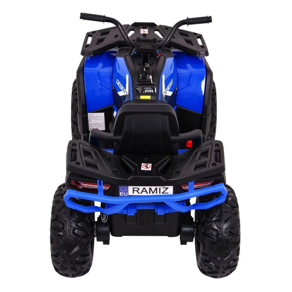 JOKO Elektrická štvorkolka 4x4 ATV Desert, penové kolesá, kožené sedadlo, modrá