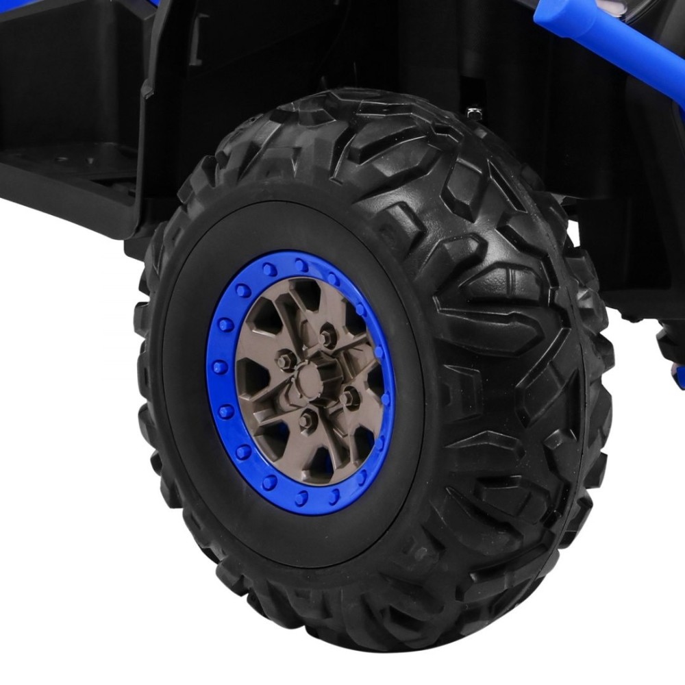 JOKO Elektrická štvorkolka 4x4 ATV Desert, penové kolesá, kožené sedadlo, modrá