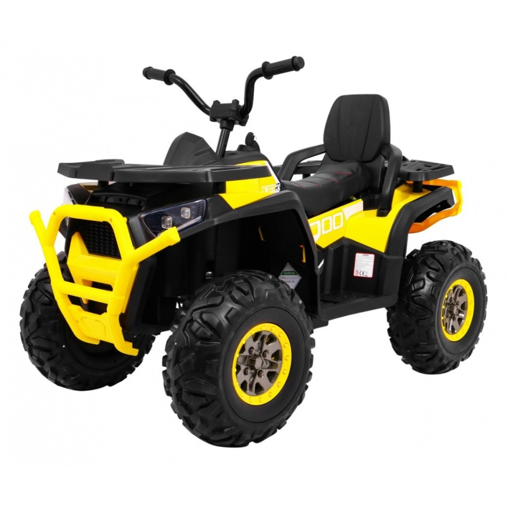 JOKO Elektrická štvorkolka 4x4 ATV Desert, penové kolesá, kožené sedadlo, žltá