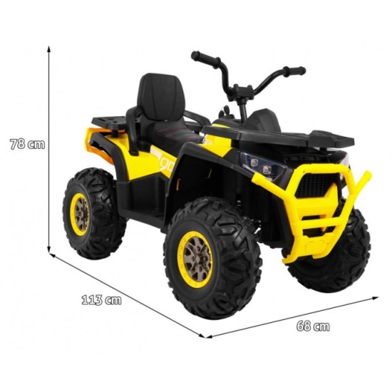 JOKO Elektrická štvorkolka 4x4 ATV Desert, penové kolesá, kožené sedadlo, žltá